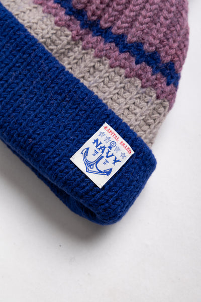 3G Wool Cable Knit Cap - Purple