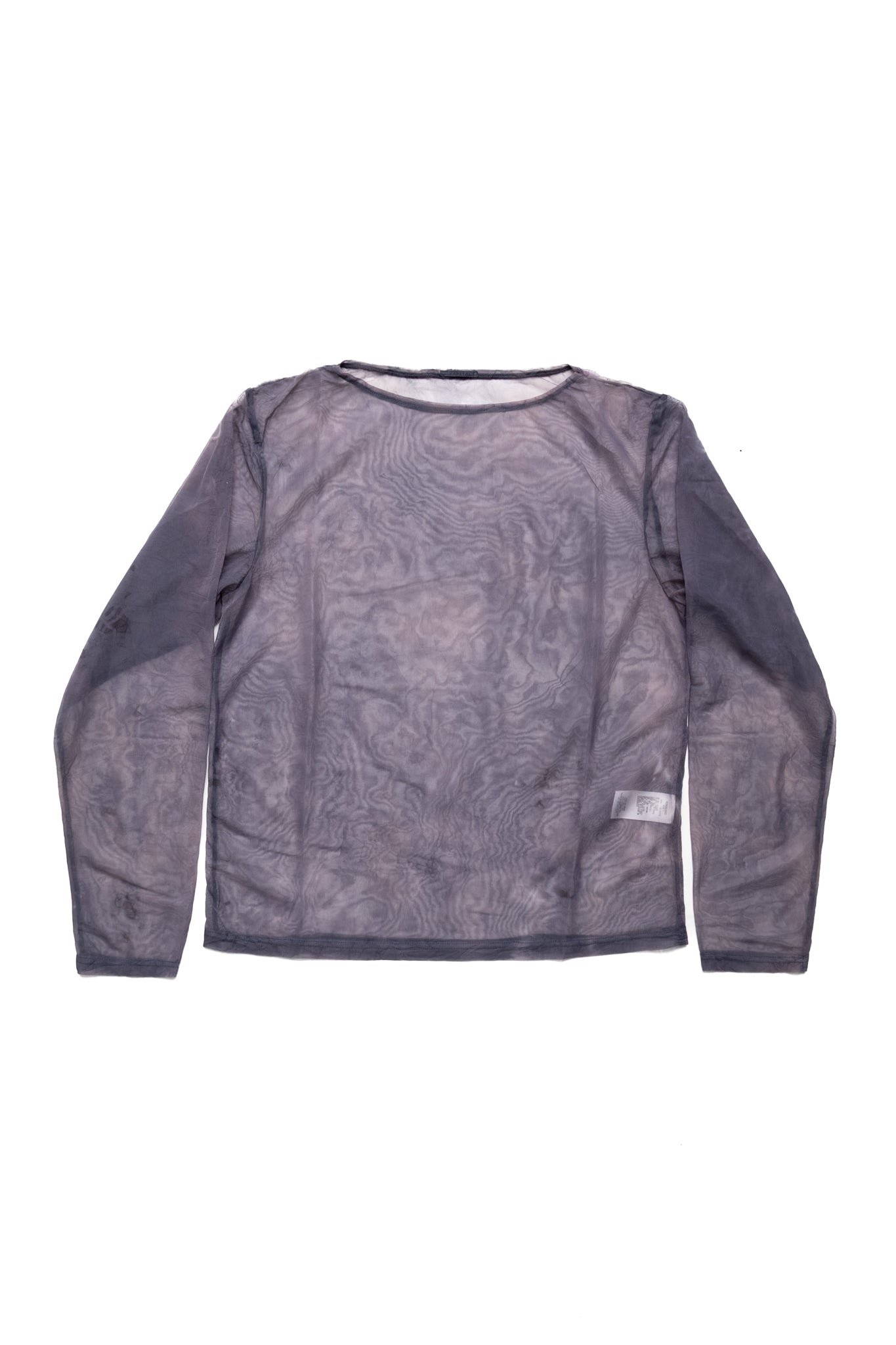 Sheer Jersey DIP-DYE Boat Neck Long Sleeve T - Ink Black