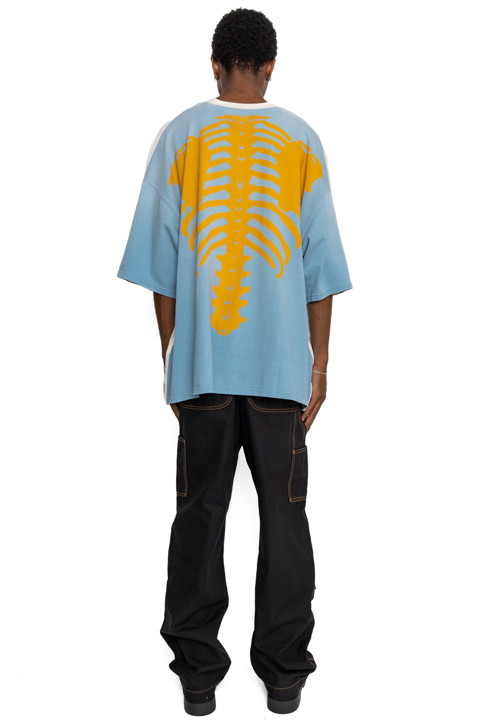 Jersey 2TONES BIG Pocket T (BONE) - Ecru x Sax