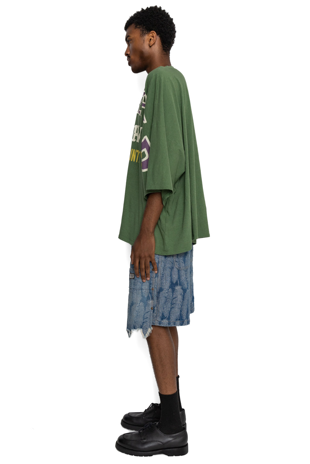Kapital - 18.5/- Jersey HUGE-T (DENIM REPAIR) - Green – BLUE IN