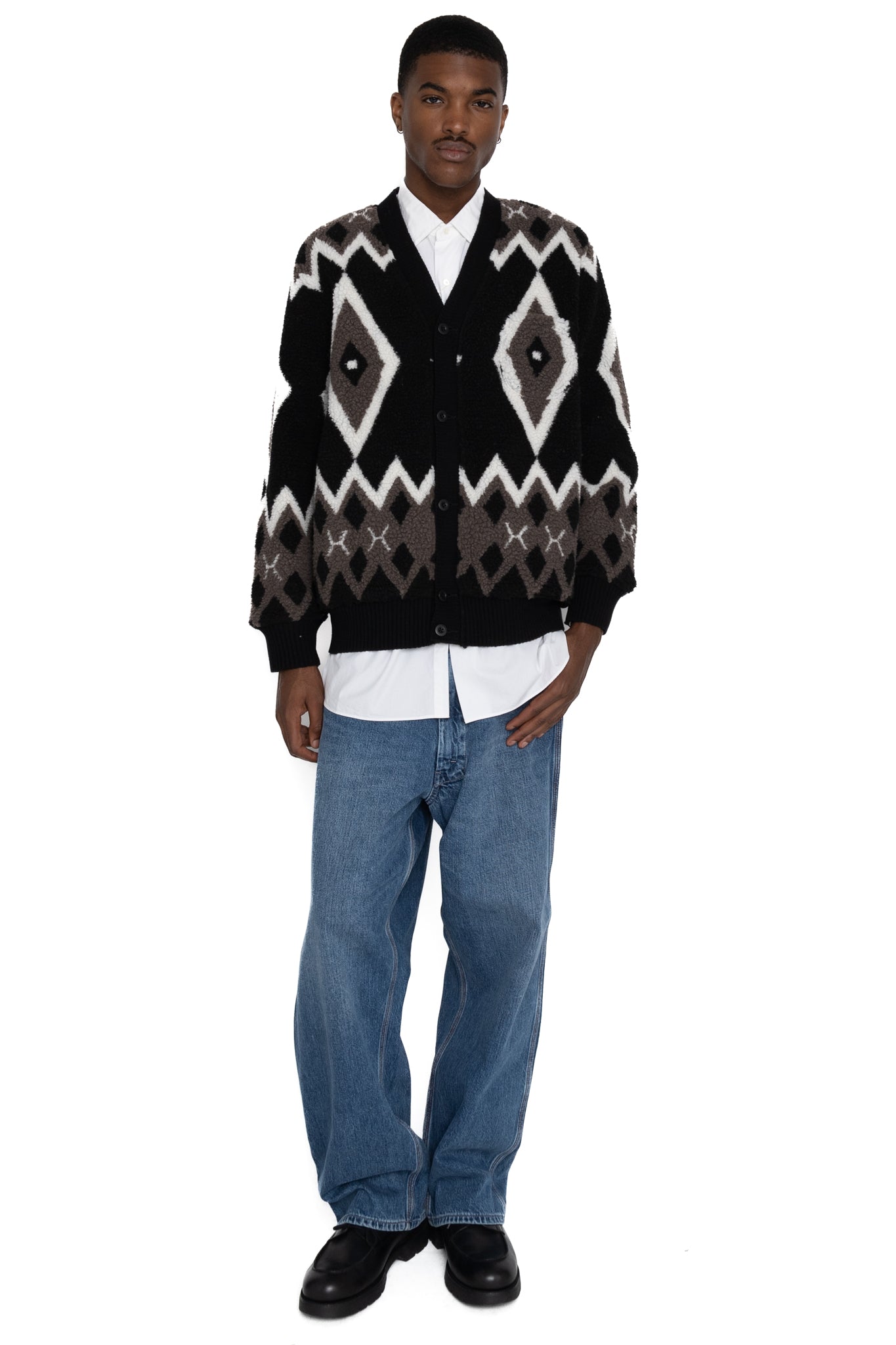 Cardigan Boa Jacquard - Black