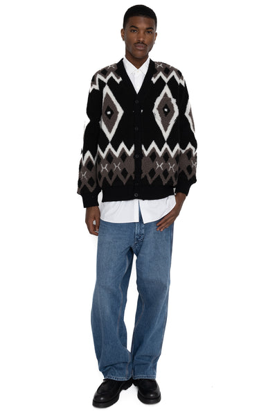 Cardigan Boa Jacquard - Black