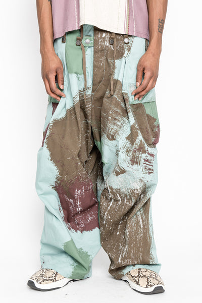 Combed Burberry BRUSH-CAMO JUMBO Cargo Pants - Turquoise