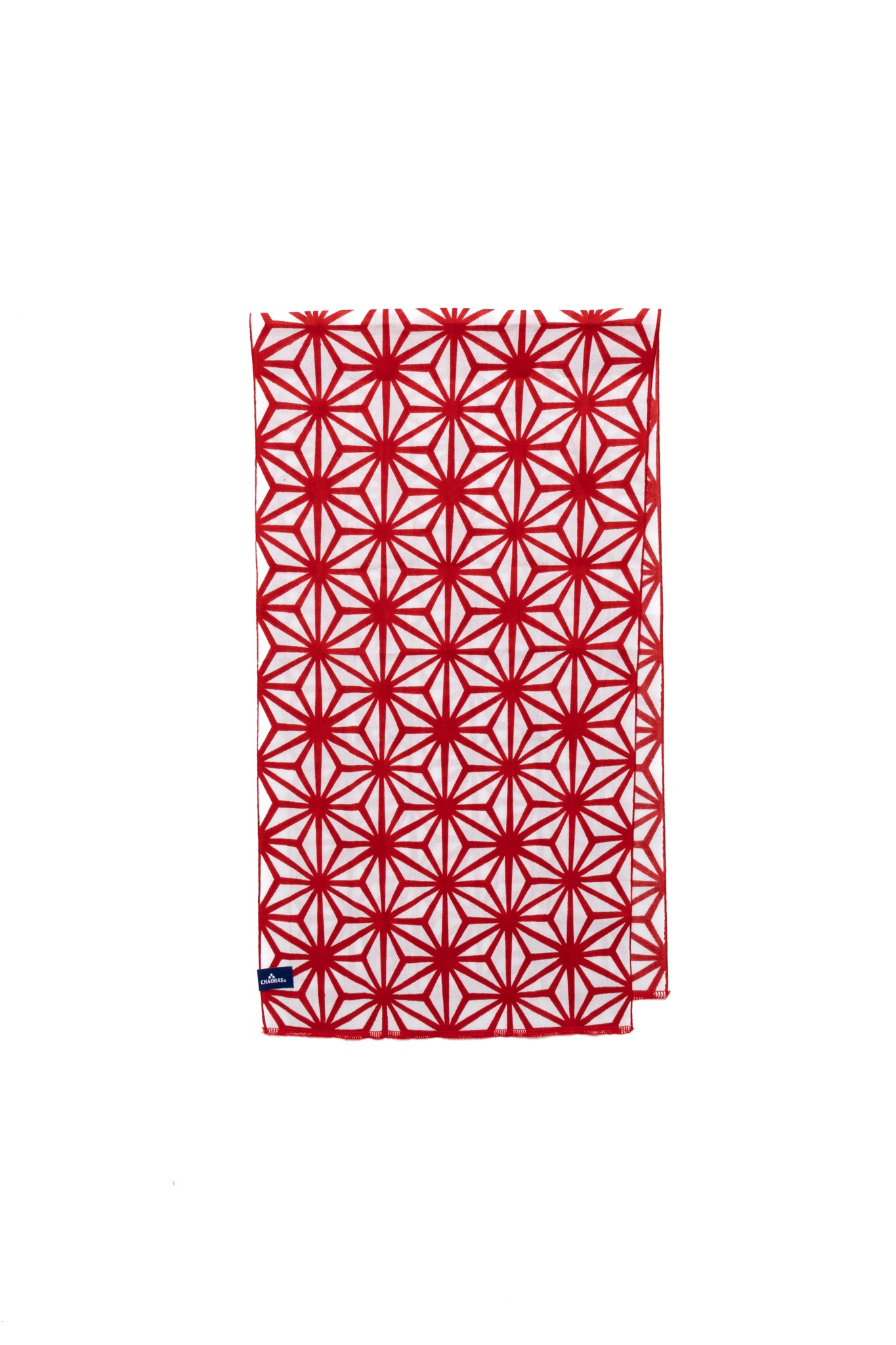 CHAORAS Hand Towel - Red (Hemp Leaf Red and White)