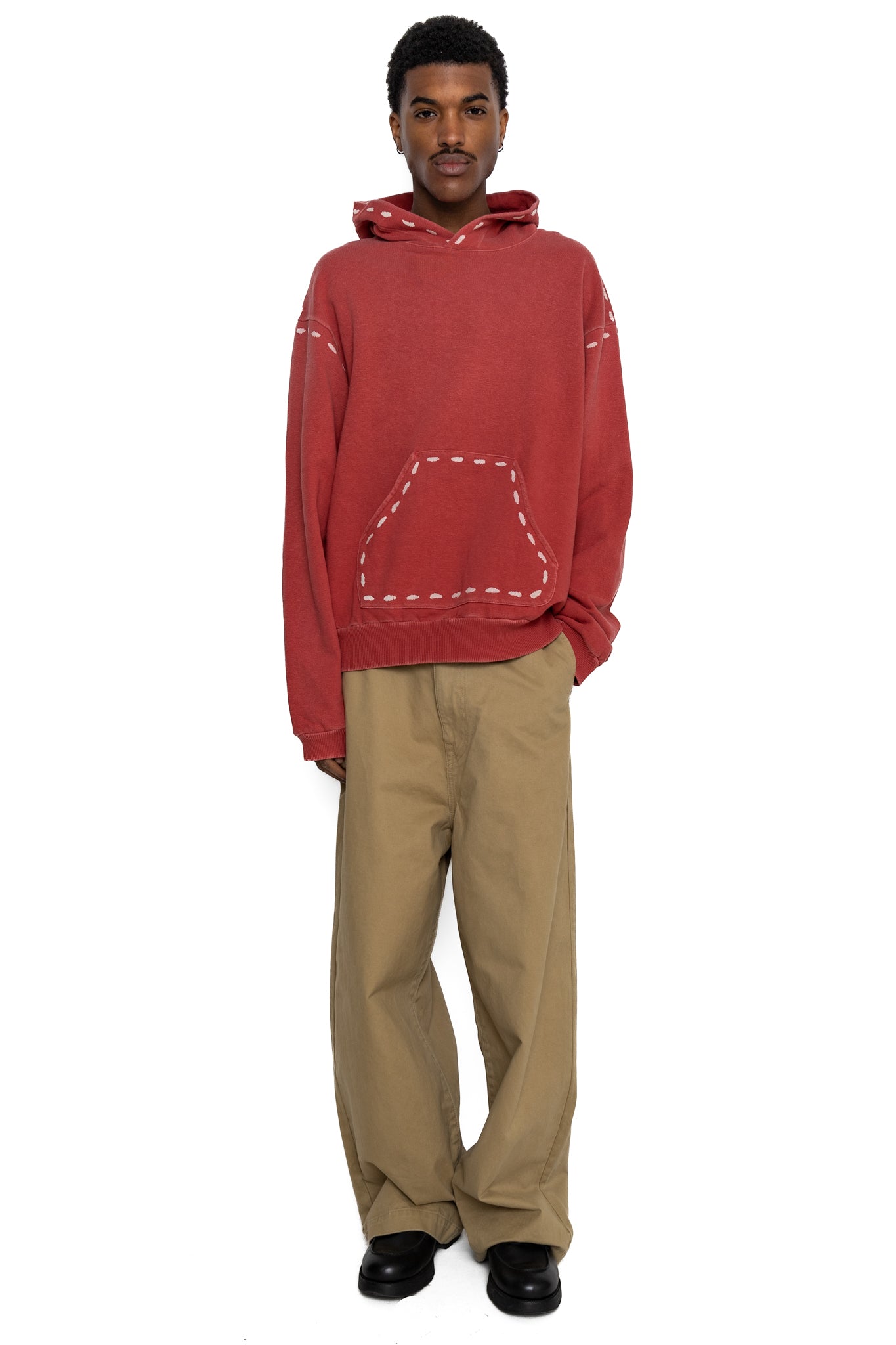 SWT Knit MARIONETTE Hoodie - Faded Red