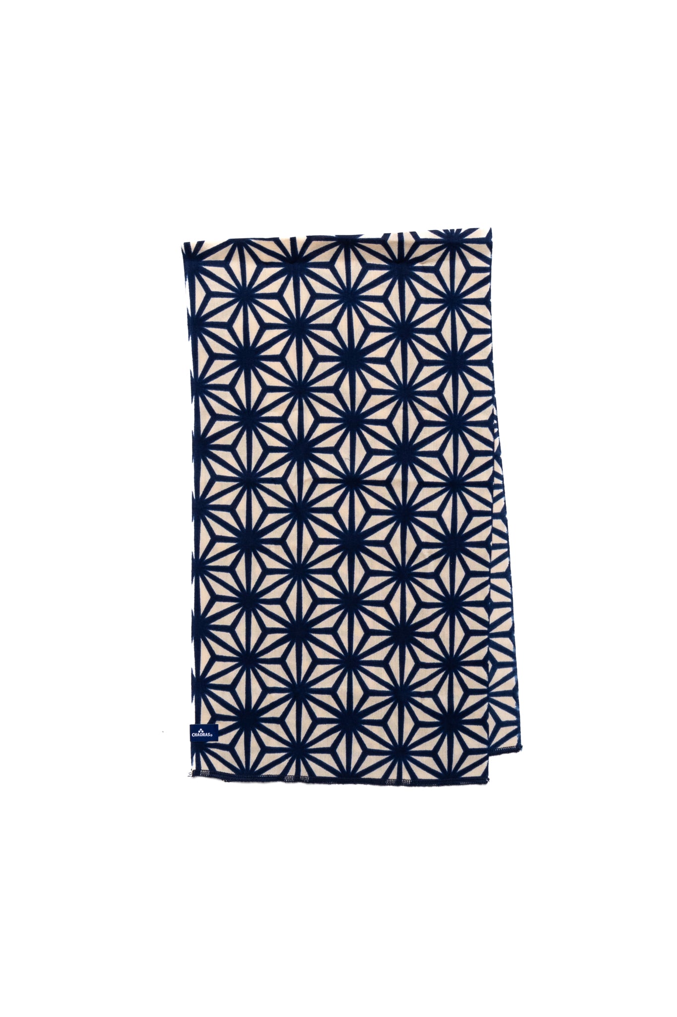 CHAORAS Hand Towel - White (Hemp Leaf Blue)