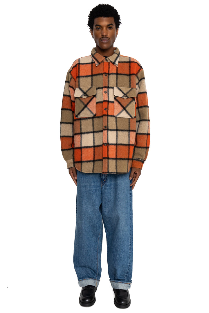 SOUTH2 WEST8 CPO Shirt Wool Brushed Plaid Twill - Brick – BLUE IN 