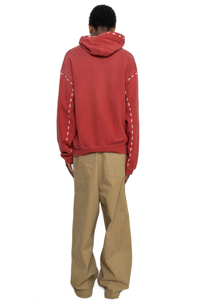 SWT Knit MARIONETTE Hoodie - Faded Red