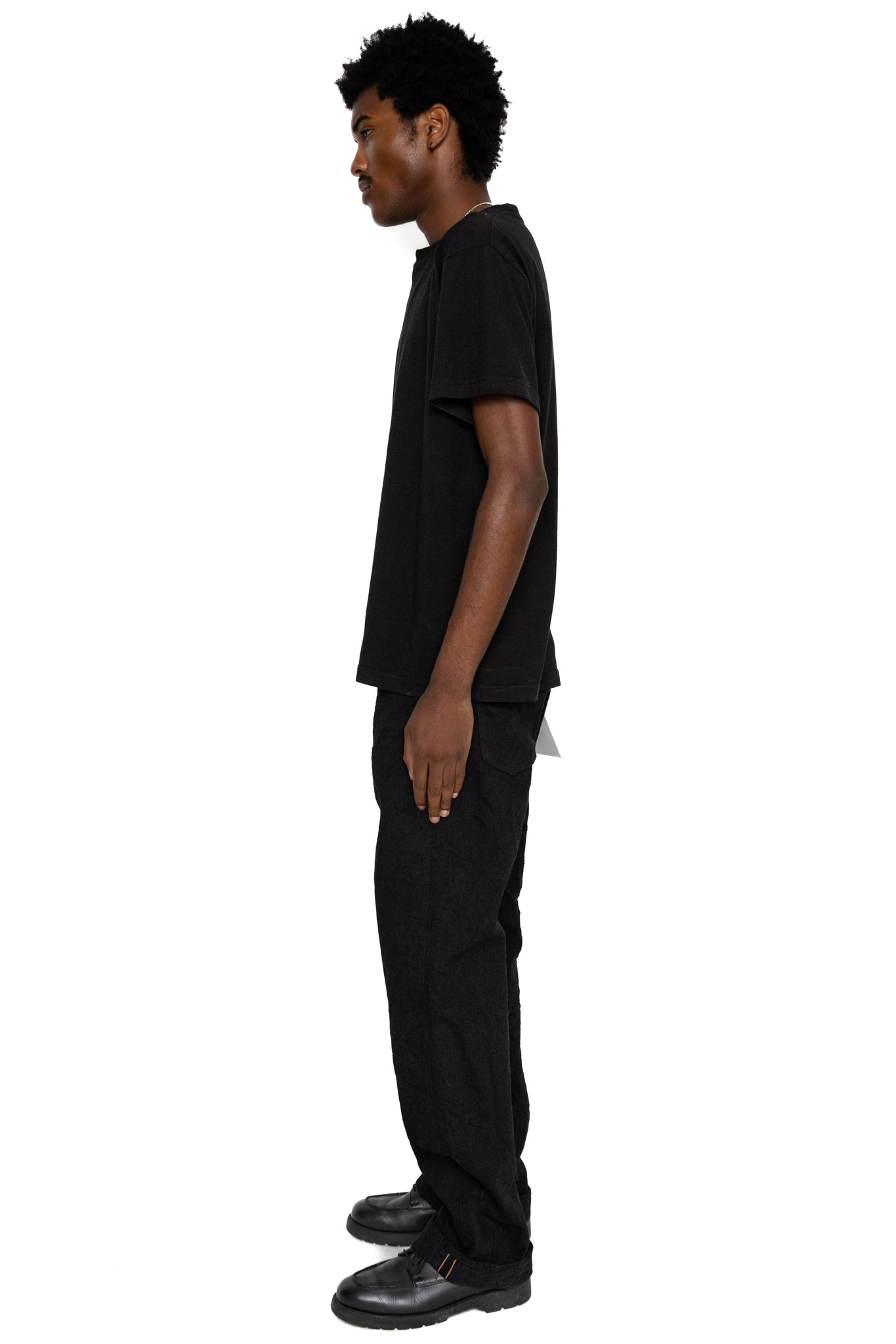 200-CCD-BKBK 15oz Crushed Concrete Denim Wide Straight - Black x Black