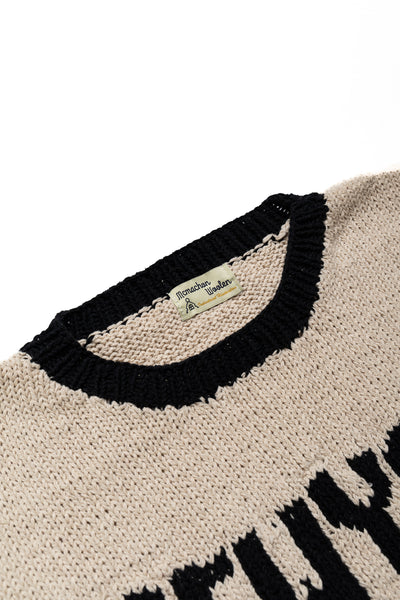 Handmade "New York City" S/S Crewneck Knit Ringer - Natural