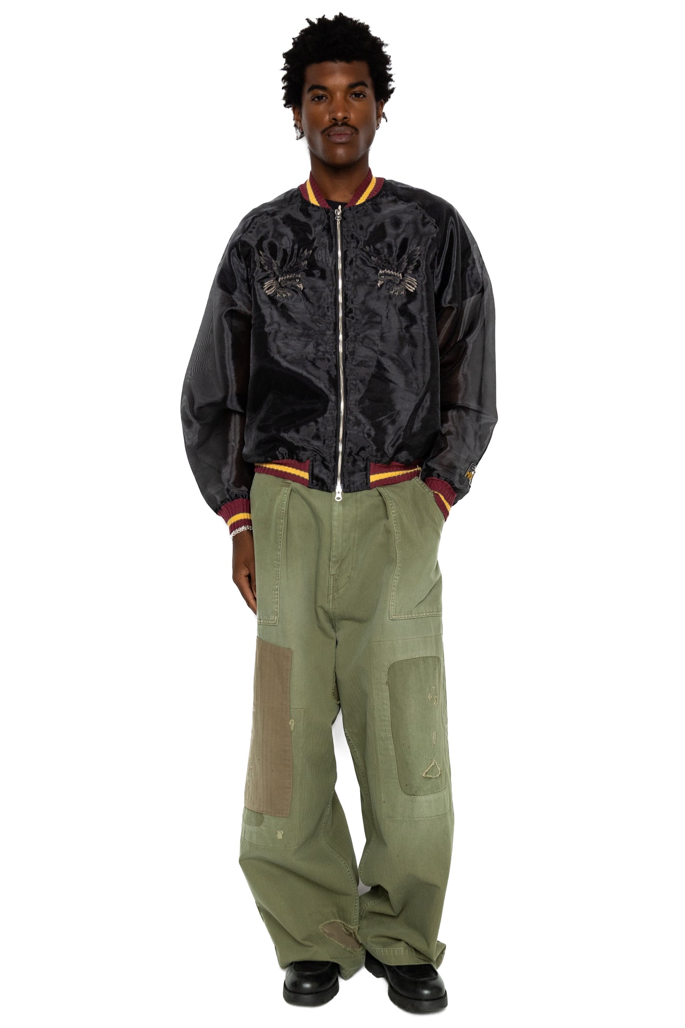 Sheer Pearl Mosquito Guard Souvenir JKT (RAVEN & SKULL) - Black