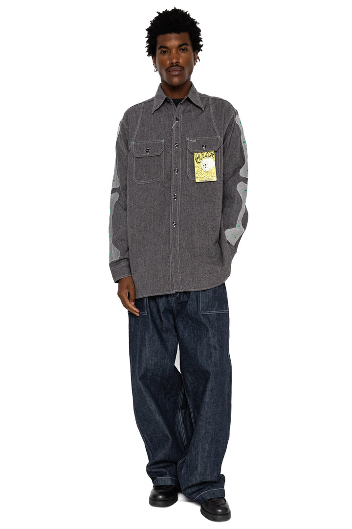 Kapital 14oz Denim FATIGUE Baggy Pants – BLUE IN GREEN SOHO