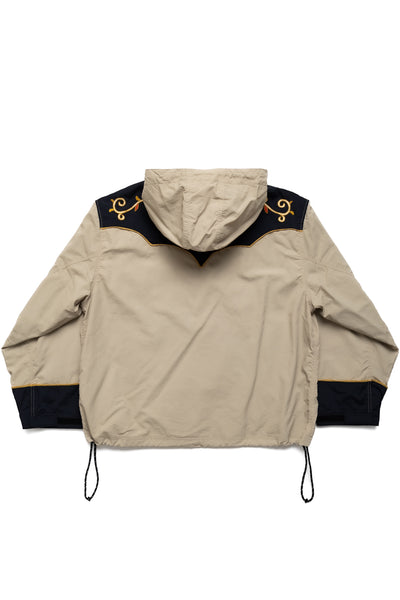 Nylon Taffeta 2TONES Tennessee Cactus Flower Parka - Beige x Black