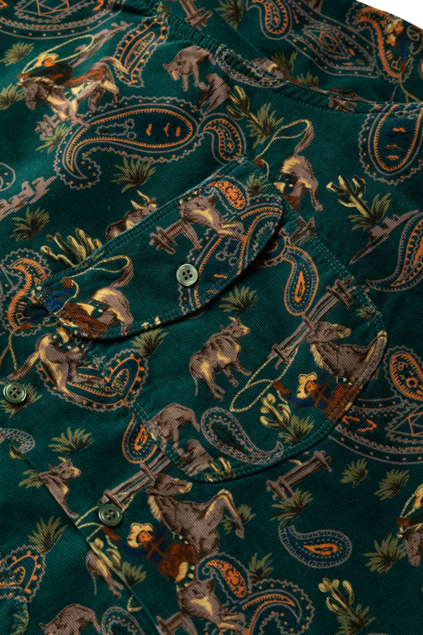 WORK Classic Fit Cowboy Print - Green