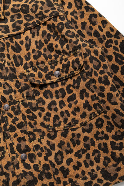 Twill Aging Wool Leopard 1st Jacket - Brown
