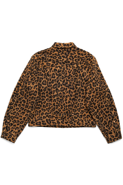 Twill Aging Wool Leopard 1st Jacket - Brown