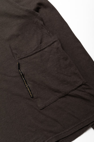 Gauze Jersey BISCUIT Pocket Long Sleeve T - Ink Black