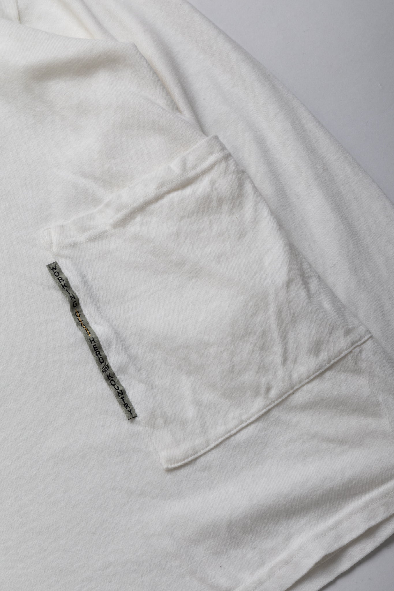 Gauze Jersey BISCUIT Pocket Long Sleeve T - White