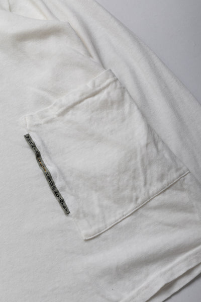 Gauze Jersey BISCUIT Pocket Long Sleeve T - White