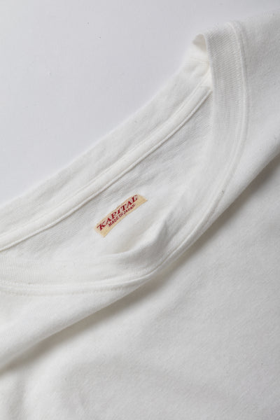 Gauze Jersey BISCUIT Pocket Long Sleeve T - White