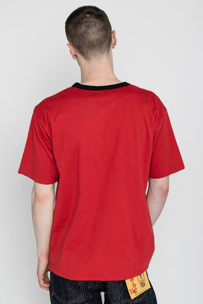 Whitesville 40/2 S/S Reversible Pocket T-Shirt - Red x Black