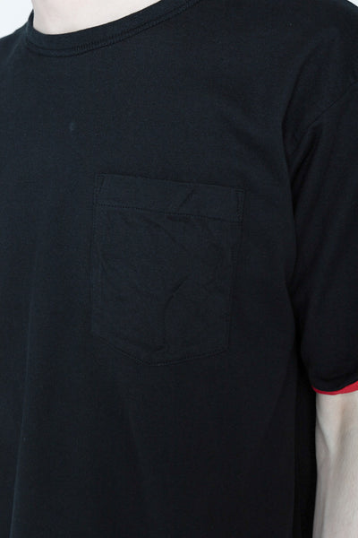Whitesville 40/2 S/S Reversible Pocket T-Shirt - Red x Black
