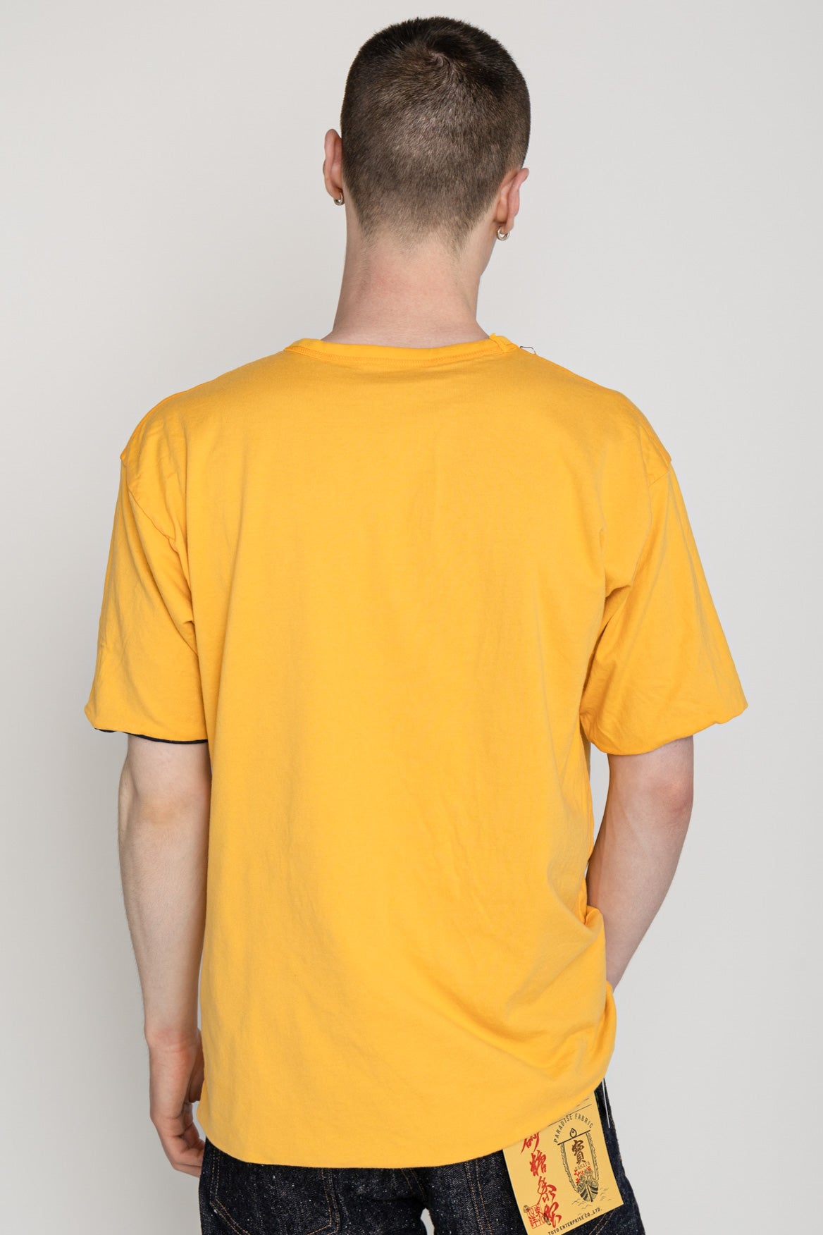Whitesville 40/2 S/S Reversible Pocket T-Shirt - Navy x Gold