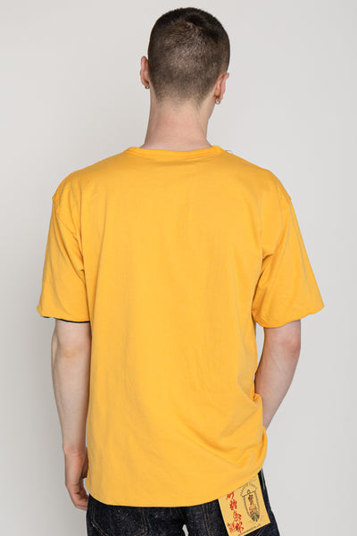 Whitesville 40/2 S/S Reversible Pocket T-Shirt - Navy x Gold