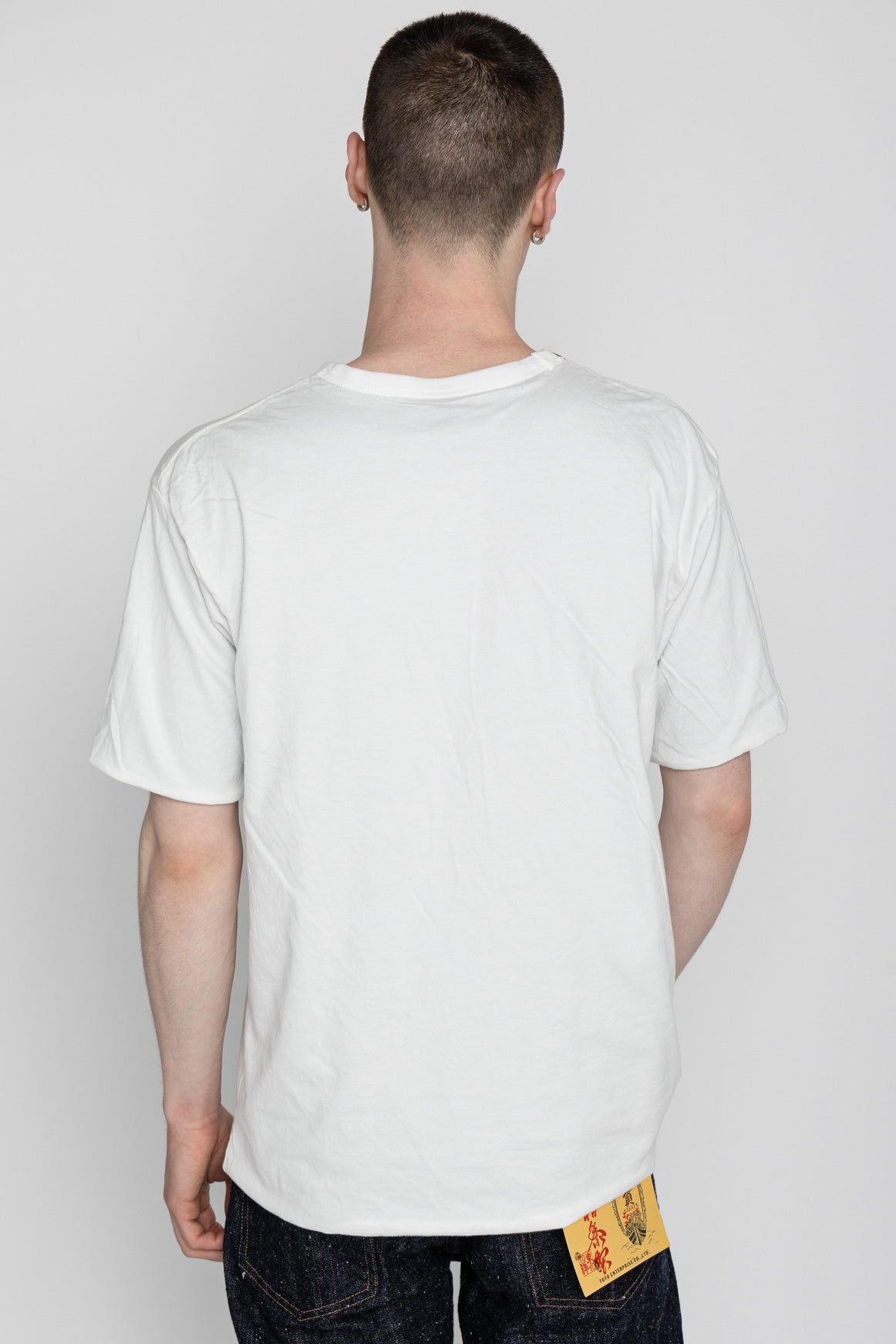 Whitesville 40/2 S/S Reversible Pocket T-Shirt - Blue x Off White