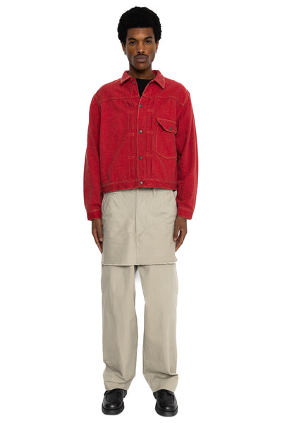 Twill Aging Wool 1st Jacket - Fade Red