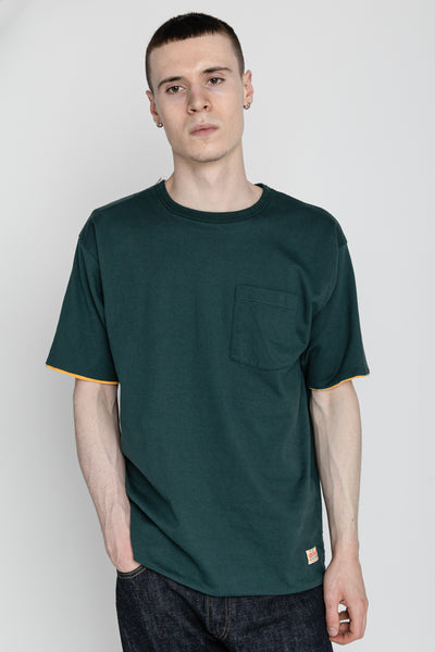 Whitesville 40/2 S/S Reversible Pocket T-Shirt - Gold x Green