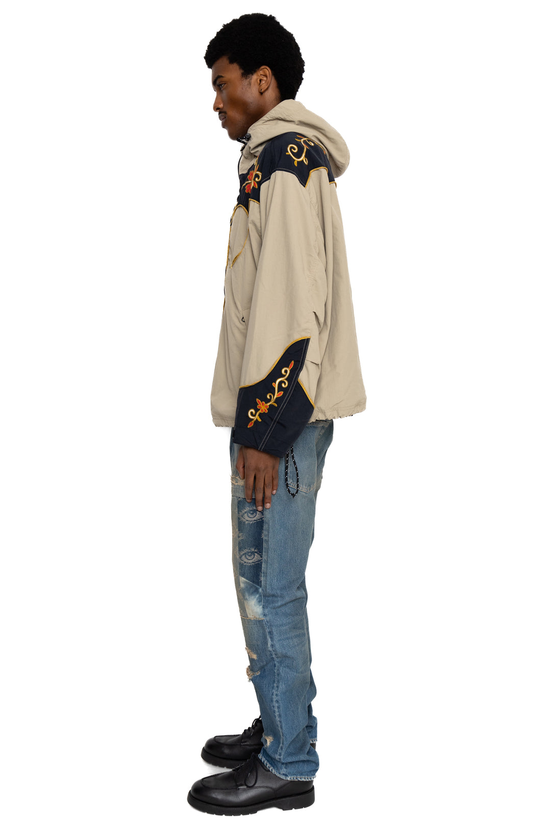 Kapital Nylon Taffeta 2TONES Tennessee Cactus Flower Parka