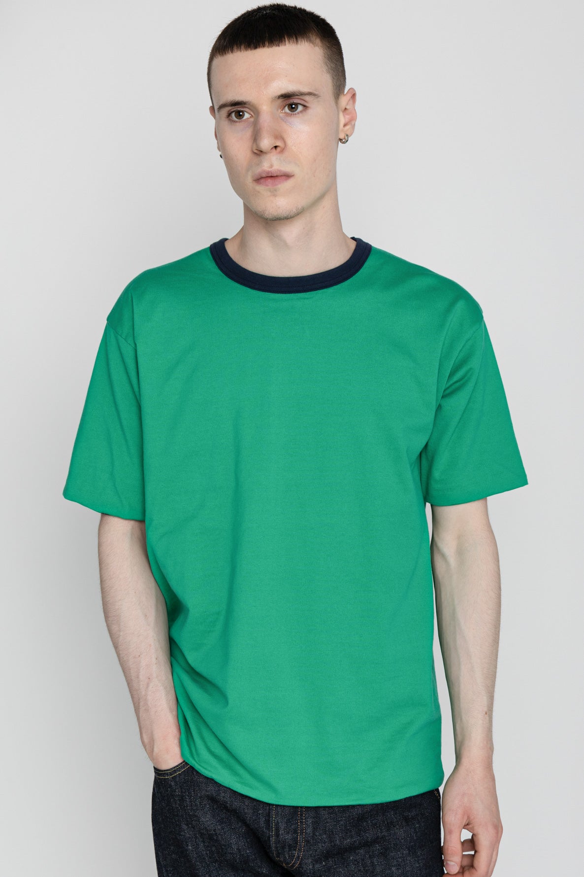 Whitesville 40/2 S/S Reversible Pocket T-Shirt - Kelly x Navy