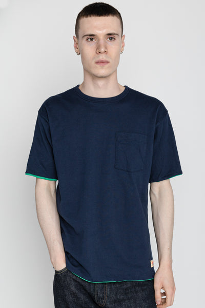 Whitesville 40/2 S/S Reversible Pocket T-Shirt - Kelly x Navy