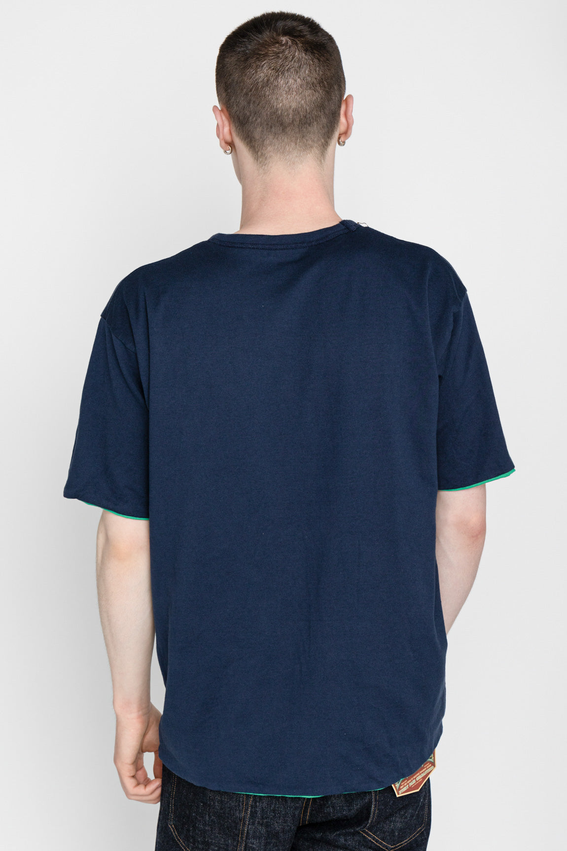 Whitesville 40/2 S/S Reversible Pocket T-Shirt - Kelly x Navy