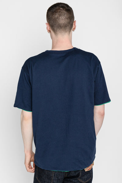 Whitesville 40/2 S/S Reversible Pocket T-Shirt - Kelly x Navy