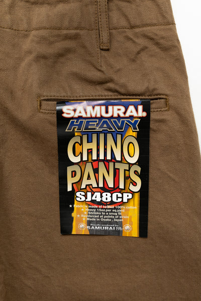 SJ48CP 15oz Khaki Chino Wide Straight Trousers
