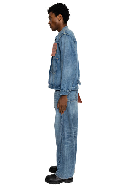 2978-S2107-BIG Dartford WWll Type 1 Denim Jacket (Super Smooth) - Blue in Green Exclusive