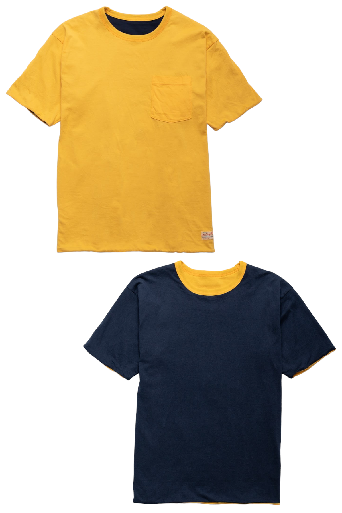 Whitesville 40/2 S/S Reversible Pocket T-Shirt - Navy x Gold