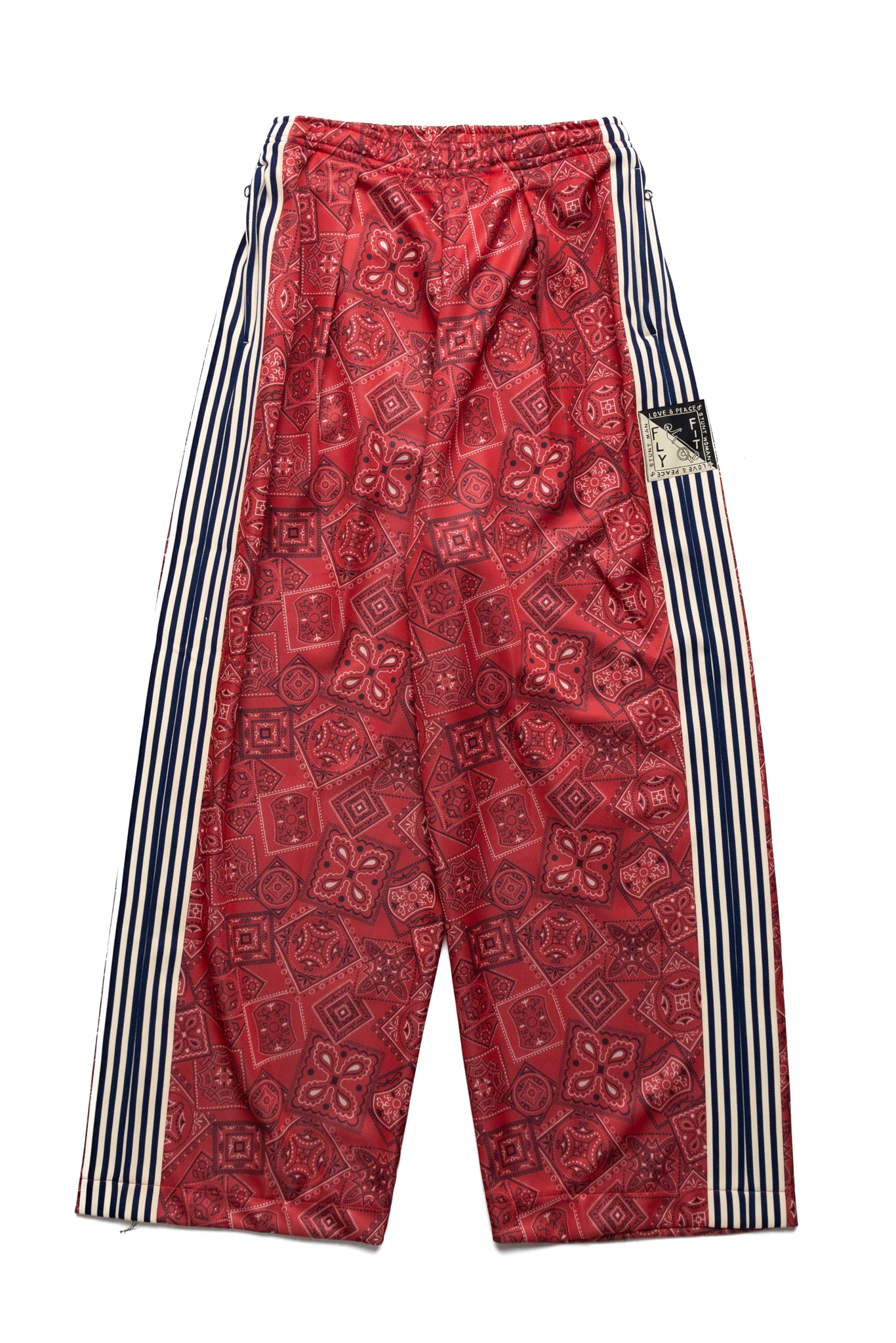 Smooth Jersey COOKIE Bandana Baggy Track Pants - Red