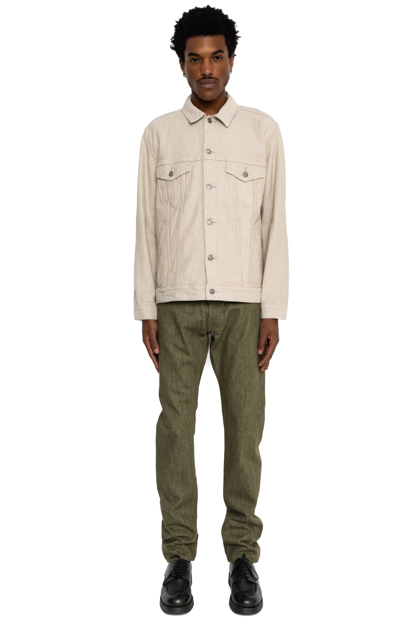 OL-14oz-019 14oz Olive Selvedge Denim Relax Tapered