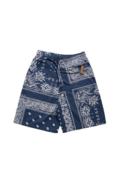 Combed Burberry RAT BRAND Bandana Patchwork EASY Shorts - Eggplant Navy