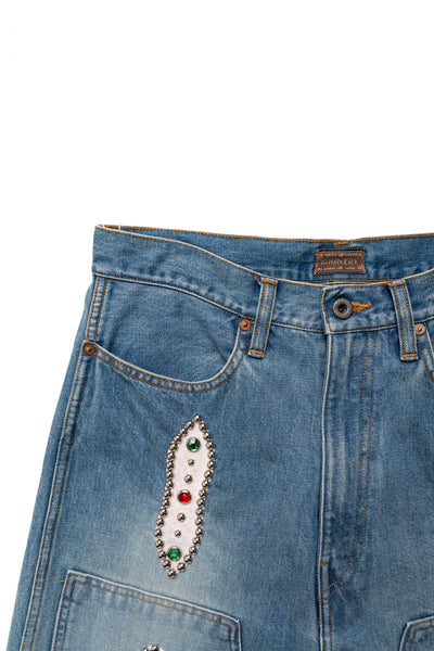 14oz Denim Shorts (STUDS Remake) - Faded Indigo