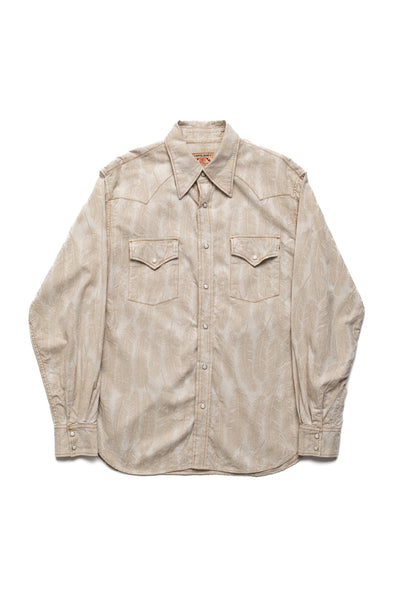 5oz MAGPIE Denim HUSKY Western Shirt - Ecru