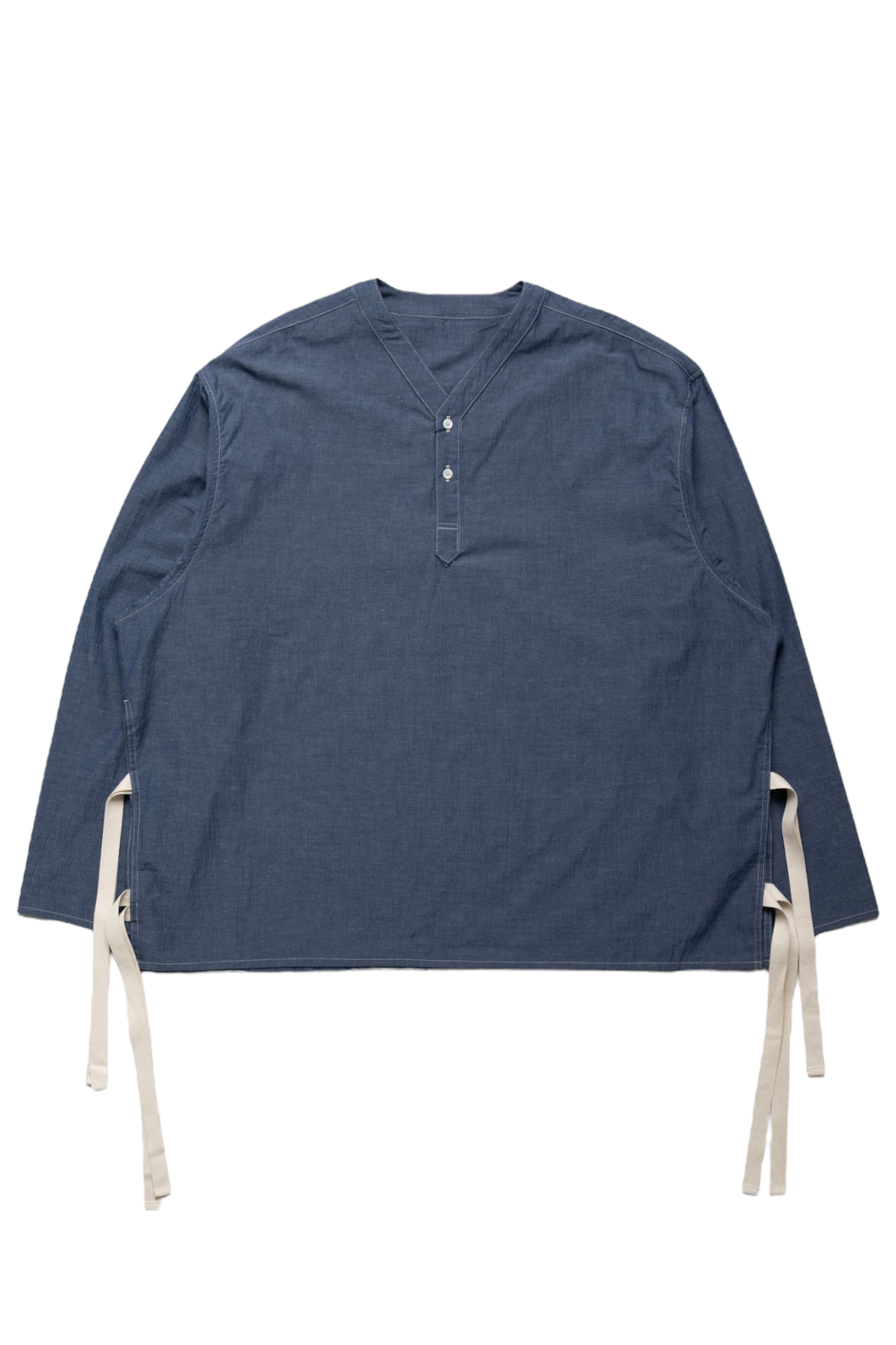 Henley Popover Shirt Navy Organic Chambray