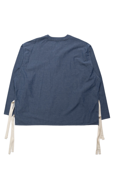 Henley Popover Shirt Navy Organic Chambray