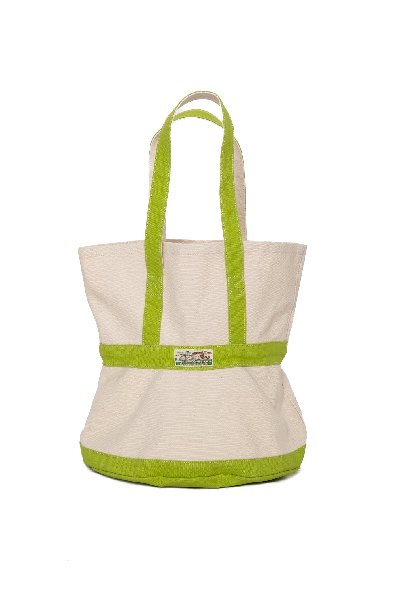 #4 Canvas ELEPHANT TOTE BAG M - Ecru x Green