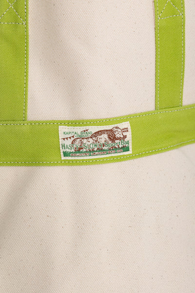 #4 Canvas ELEPHANT TOTE BAG M - Ecru x Green