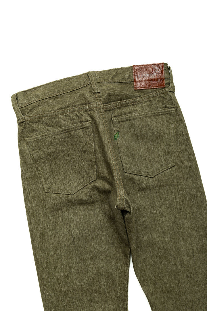 OL-14oz-019 14oz Olive Selvedge Denim Relax Tapered – BLUE IN