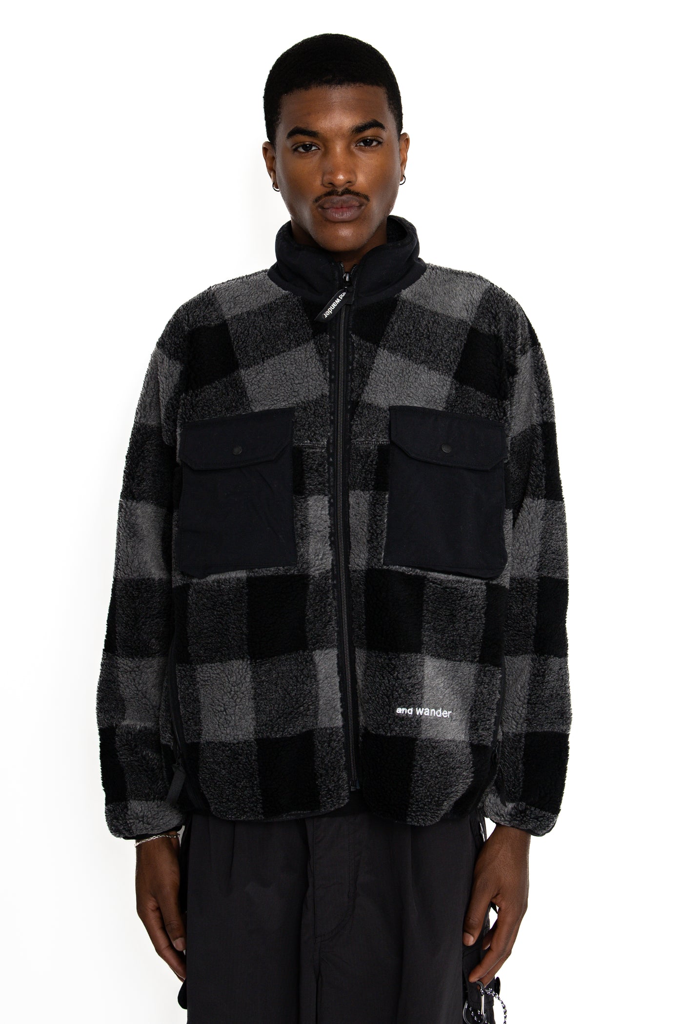 Check Boa Jacket - Grey